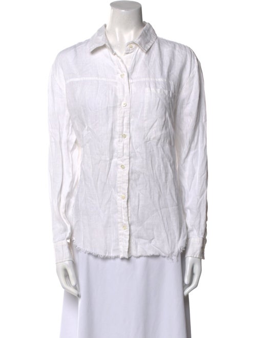 FRAME Linen Long Sleeve Button-Up Top