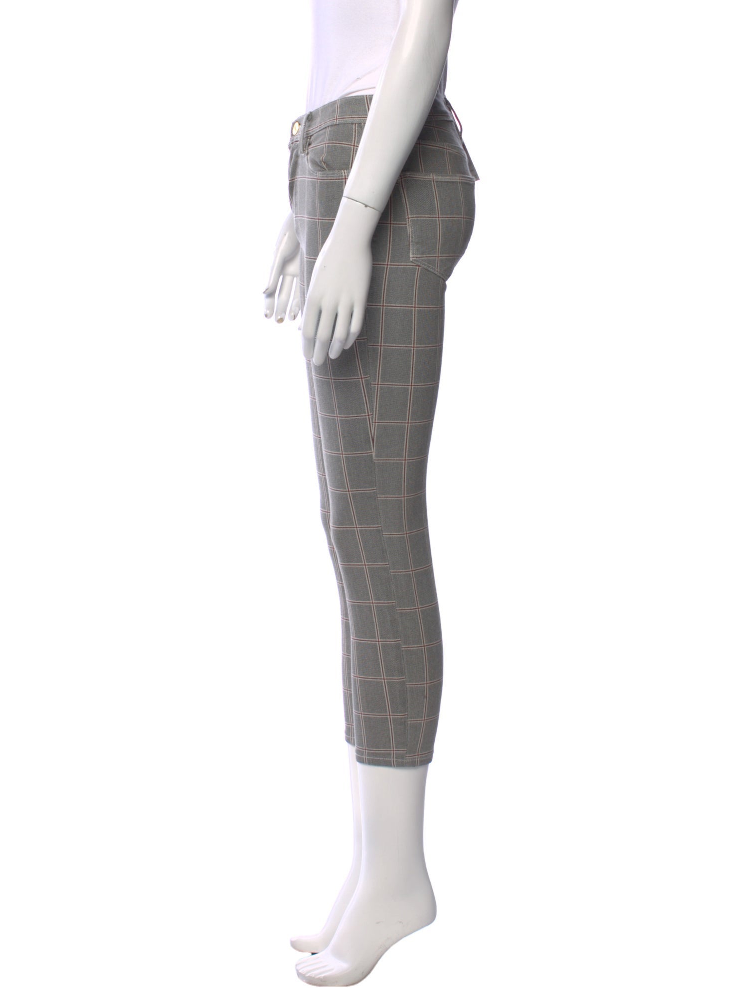 FRAME Plaid Print Skinny Leg Pants
