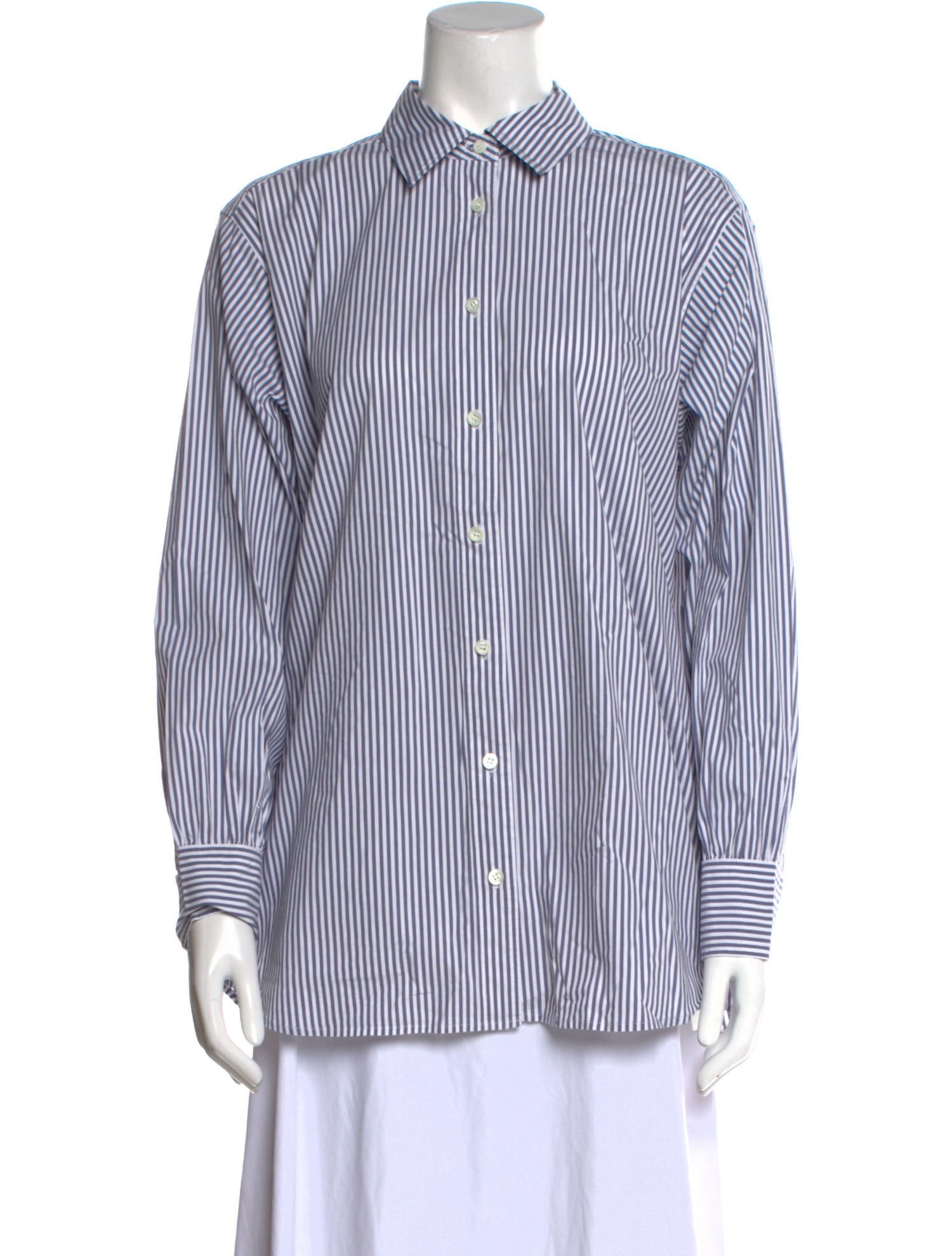 FRAME Striped Long Sleeve Button-Up Top