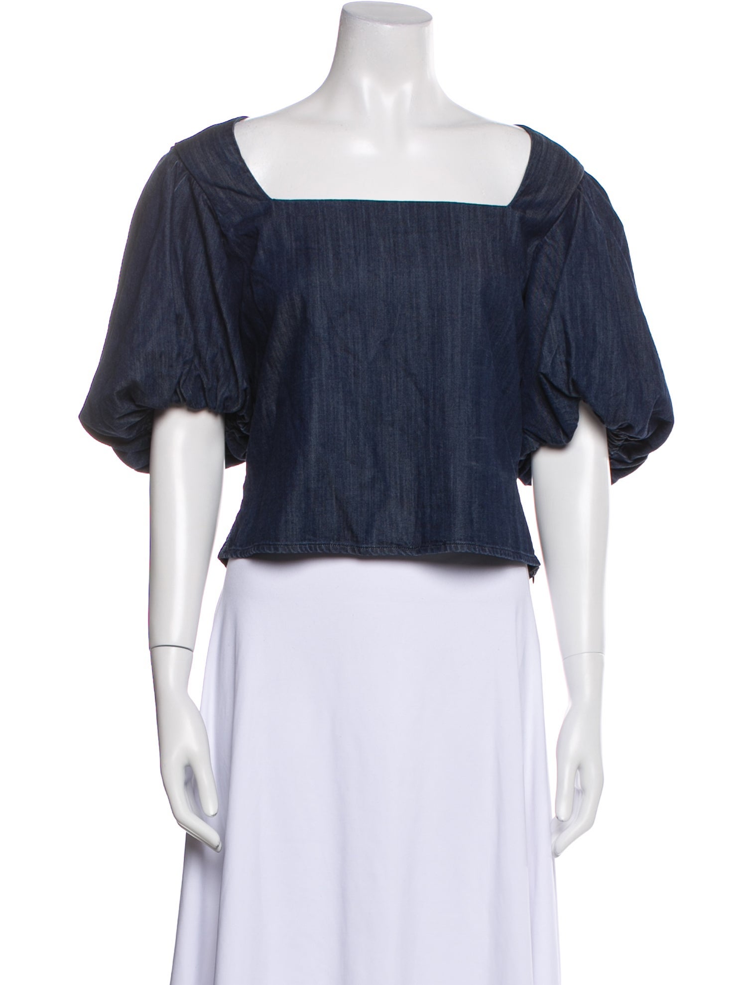 FRAME Square Neckline Short Sleeve Crop Top