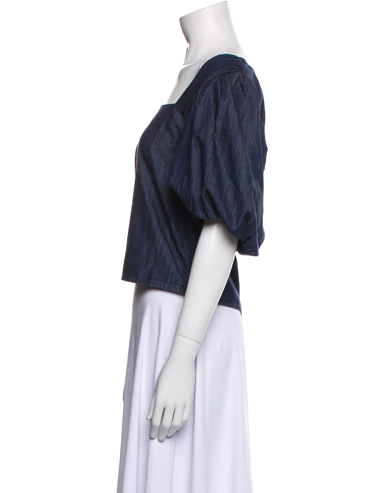 FRAME Square Neckline Short Sleeve Crop Top