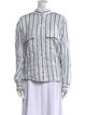 FRAME Linen Striped Button-Up Top