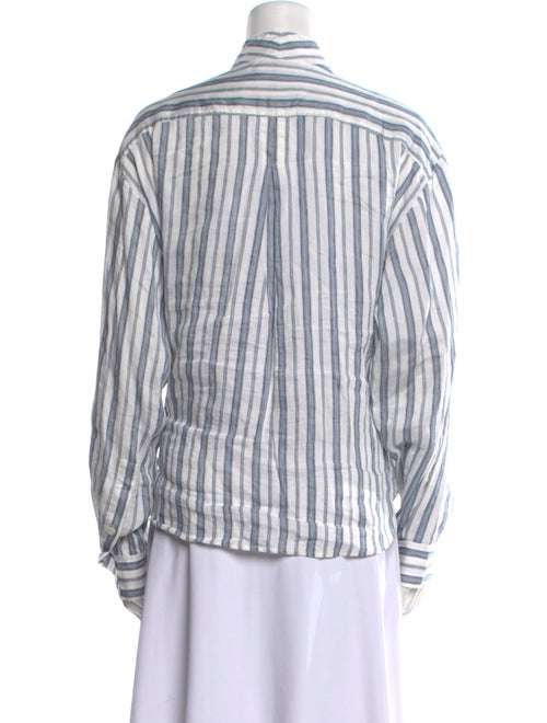 FRAME Linen Striped Button-Up Top