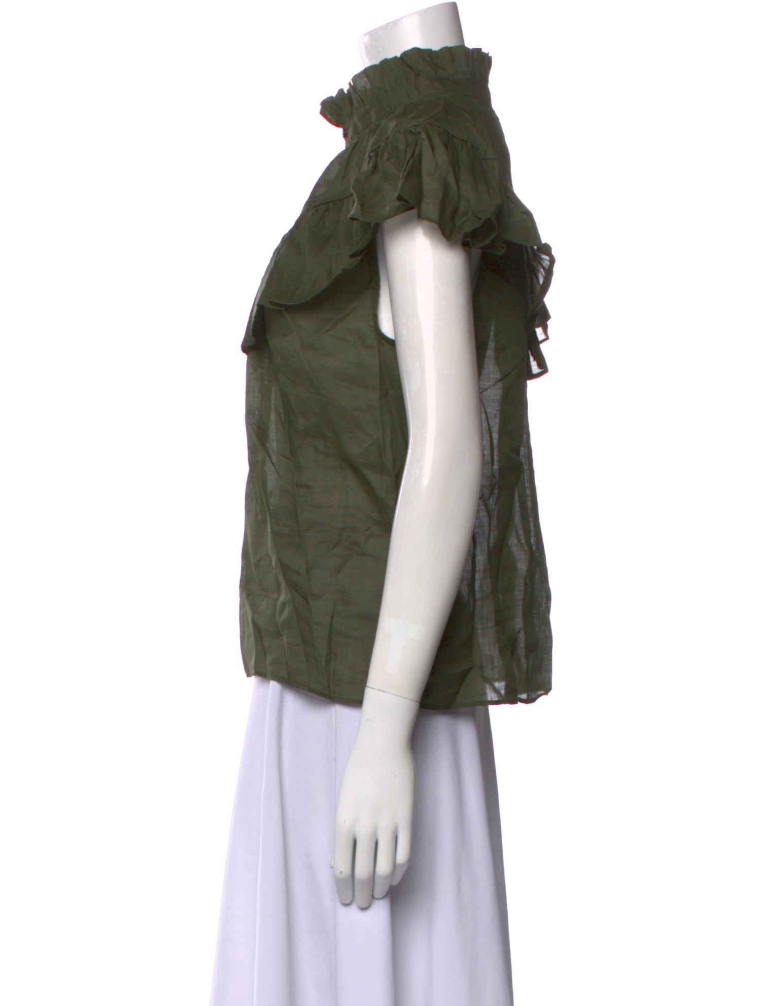 FRAME Mock Neck Short Sleeve Blouse