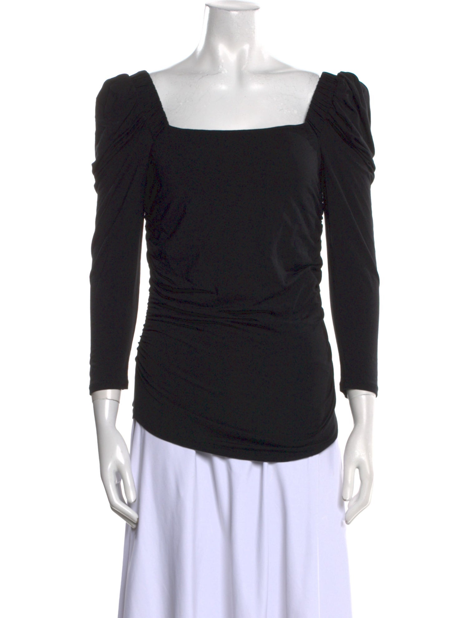 FRAME Square Neckline Three-Quarter Sleeve Top
