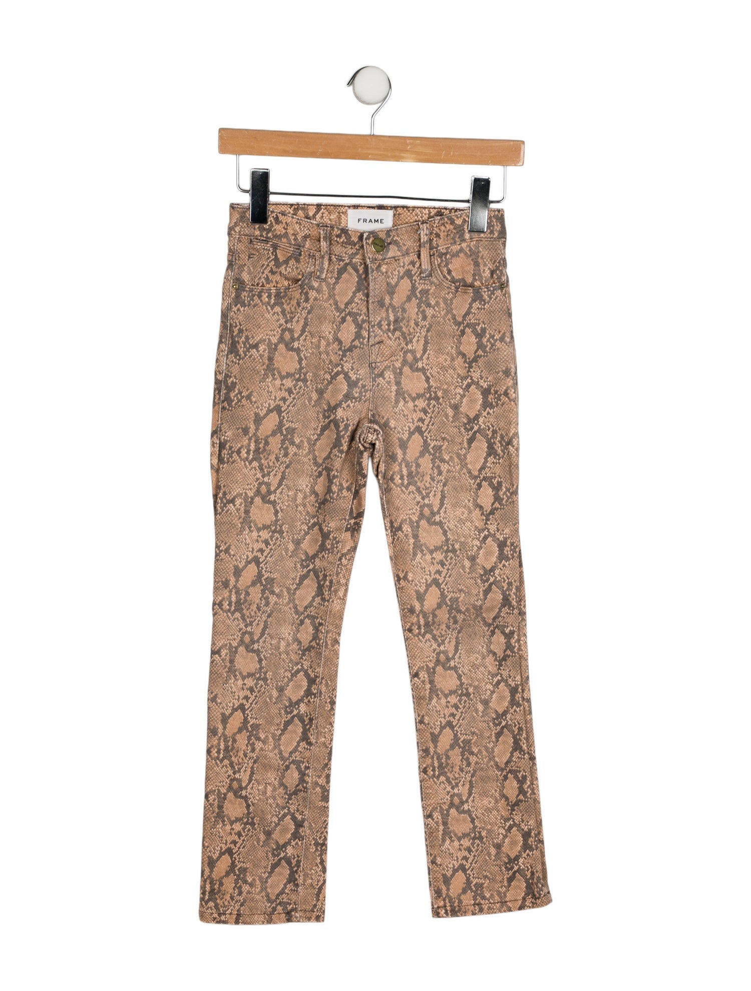 FRAME Animal Print Straight Leg Pants