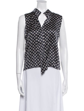 FRAME Printed V-Neck Crop Top