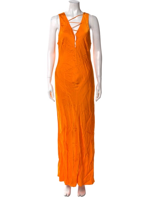 FRAME V-Neck Long Dress