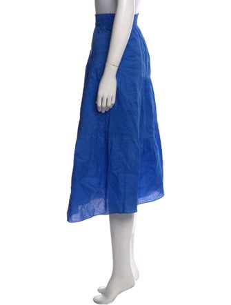 FRAME Gathered Seam Skirt Midi Length Skirt