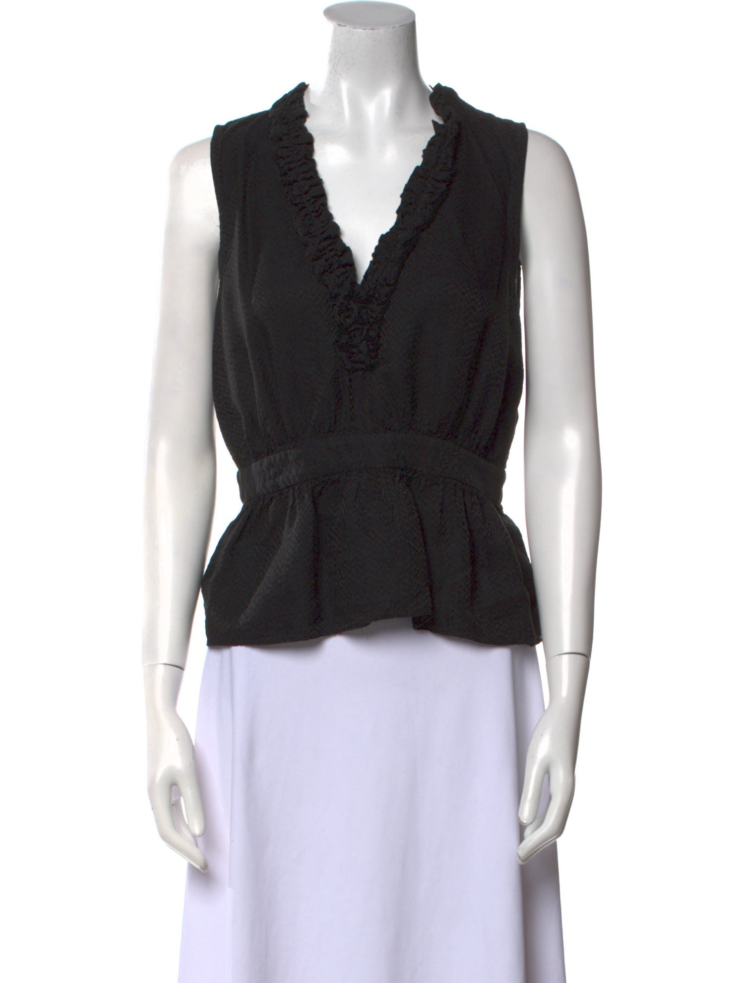 FRAME Silk V-Neck Crop Top