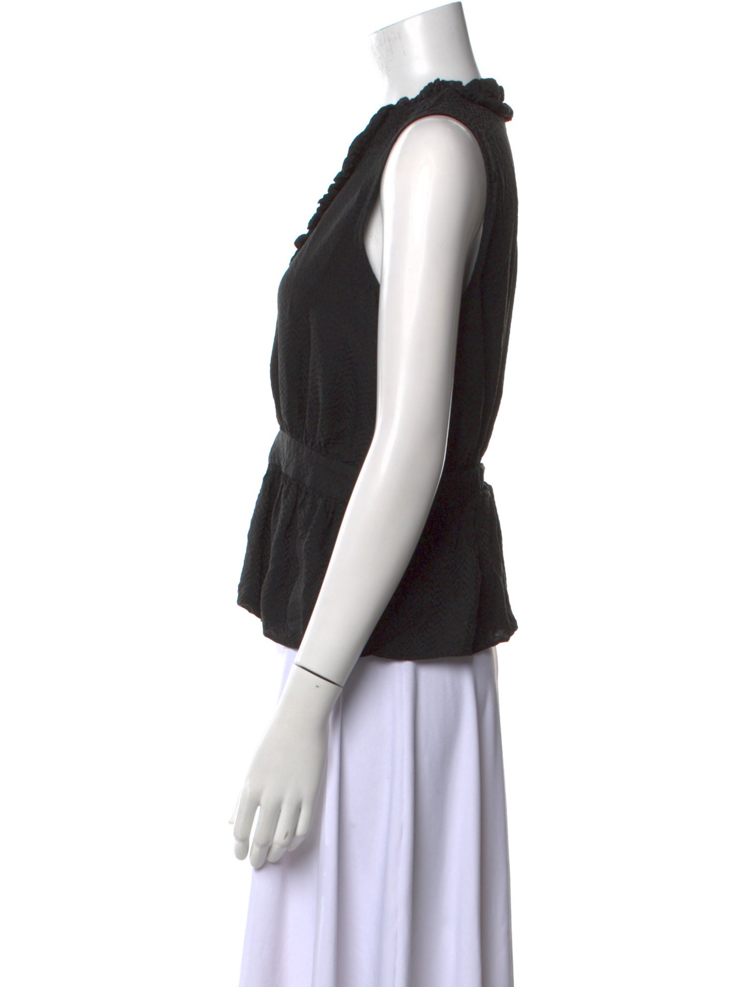 FRAME Silk V-Neck Crop Top