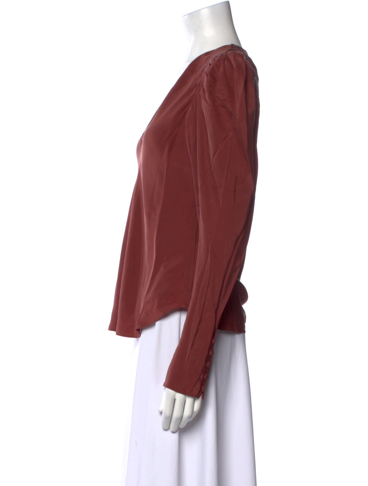 FRAME Silk V-Neck Blouse