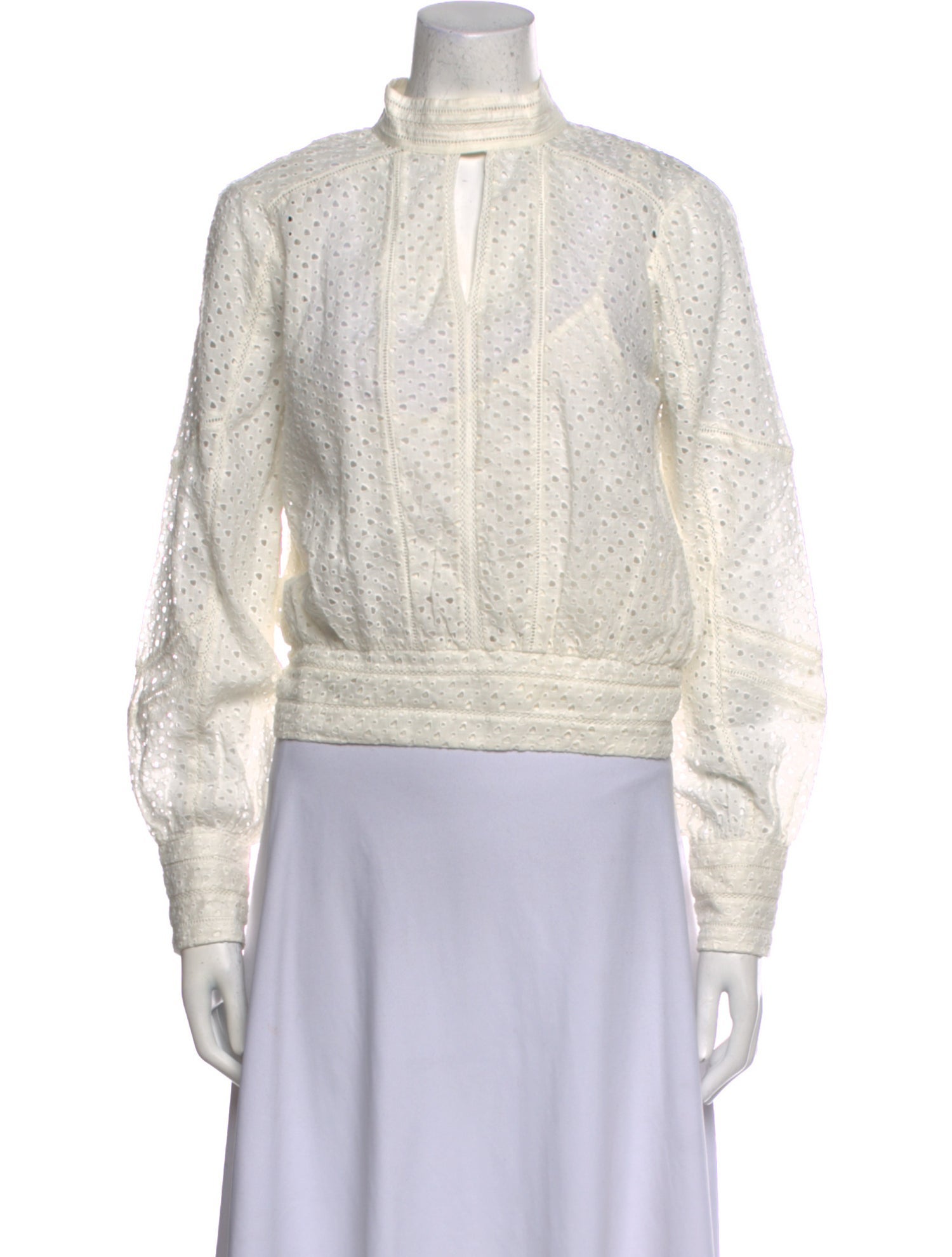 FRAME Lace Pattern Mock Neck Sweatshirt