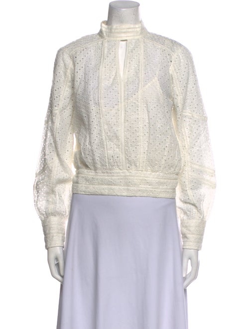 FRAME Lace Pattern Mock Neck Sweatshirt