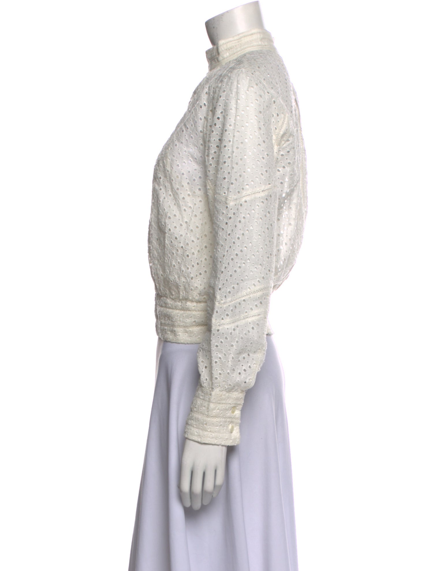 FRAME Lace Pattern Mock Neck Sweatshirt