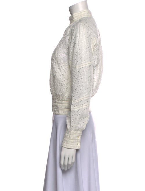 FRAME Lace Pattern Mock Neck Sweatshirt