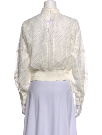 FRAME Lace Pattern Mock Neck Sweatshirt