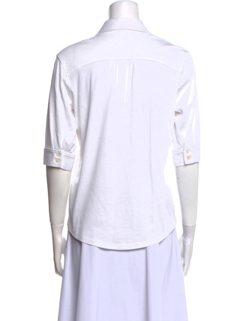 FRAME Three-Quarter Sleeve Button-Up Top