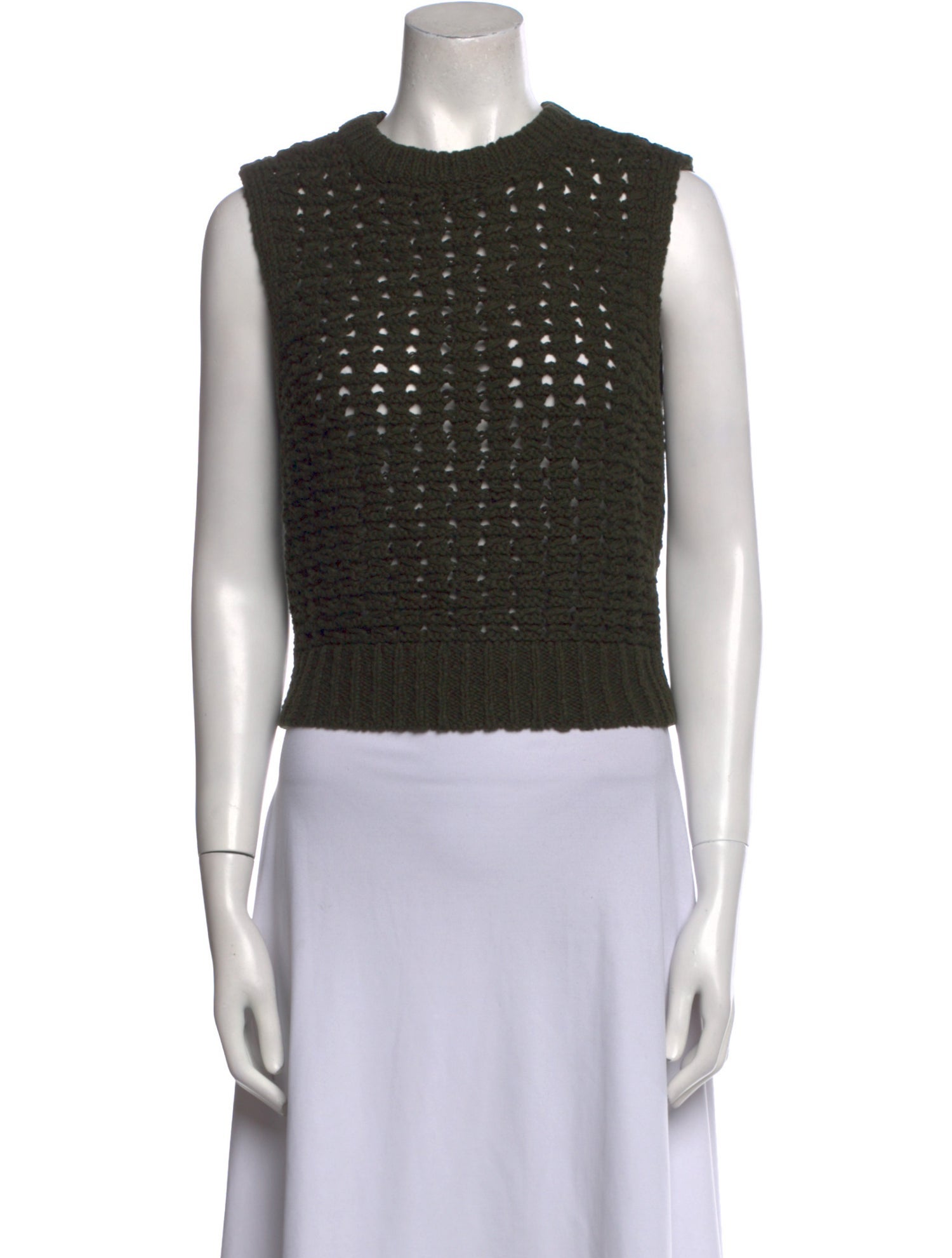 FRAME Crew Neck Sleeveless Crop Top