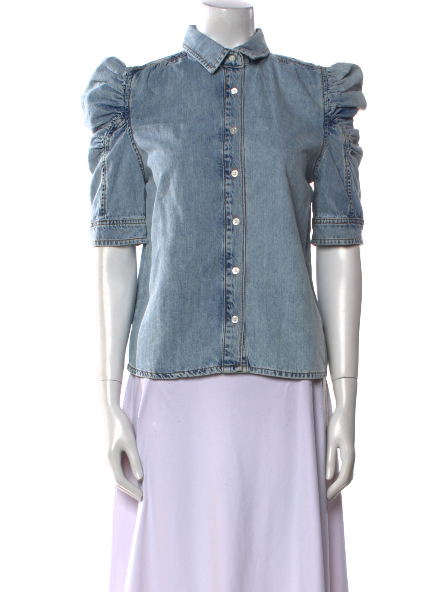 FRAME Short Sleeve Button-Up Top