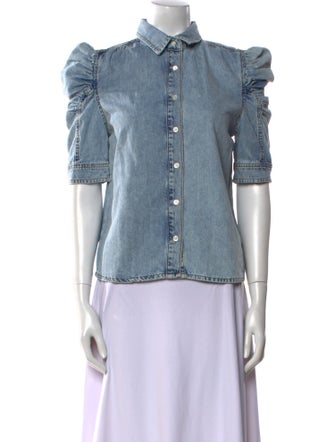 FRAME Short Sleeve Button-Up Top