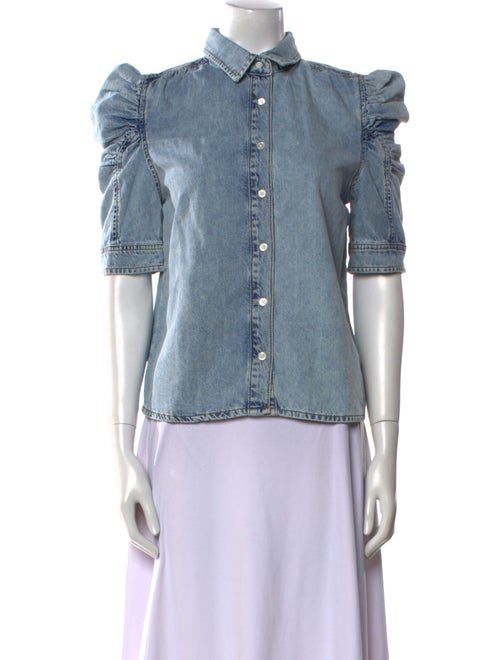 FRAME Short Sleeve Button-Up Top