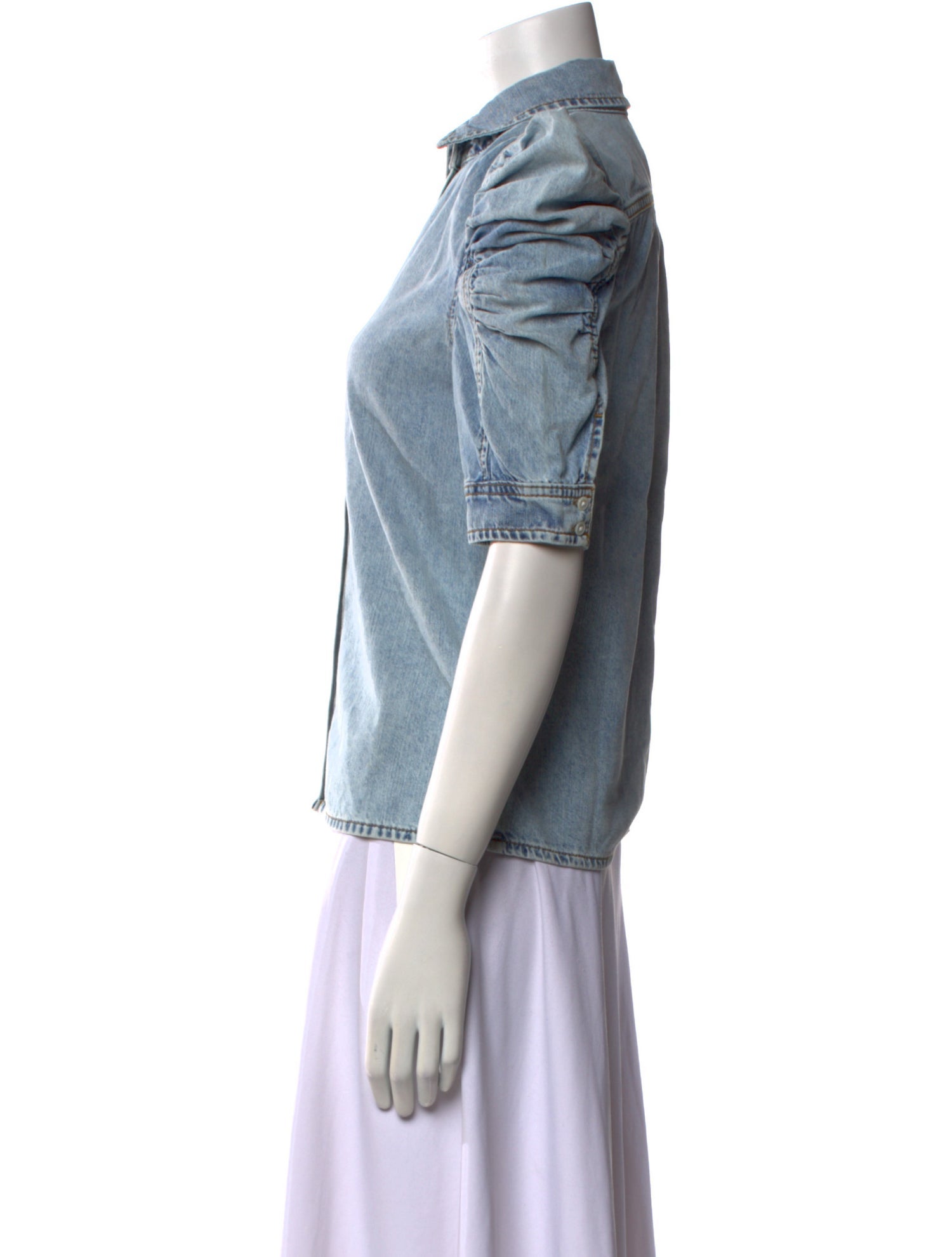 FRAME Short Sleeve Button-Up Top