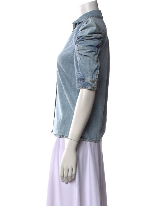 FRAME Short Sleeve Button-Up Top