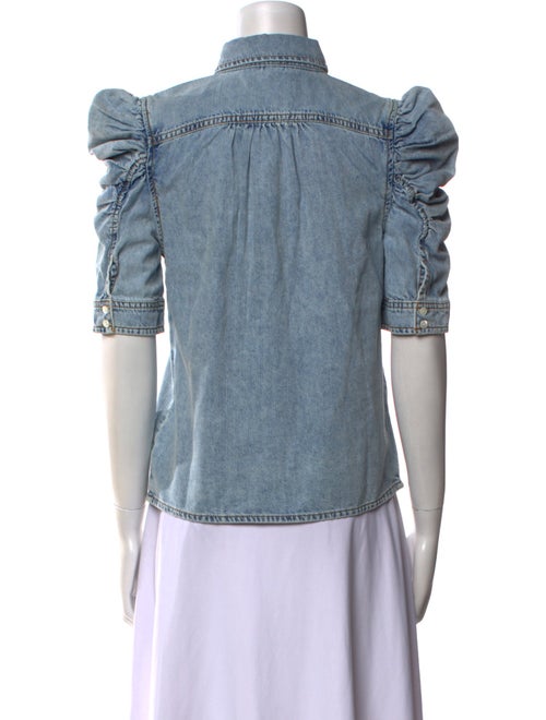 FRAME Short Sleeve Button-Up Top