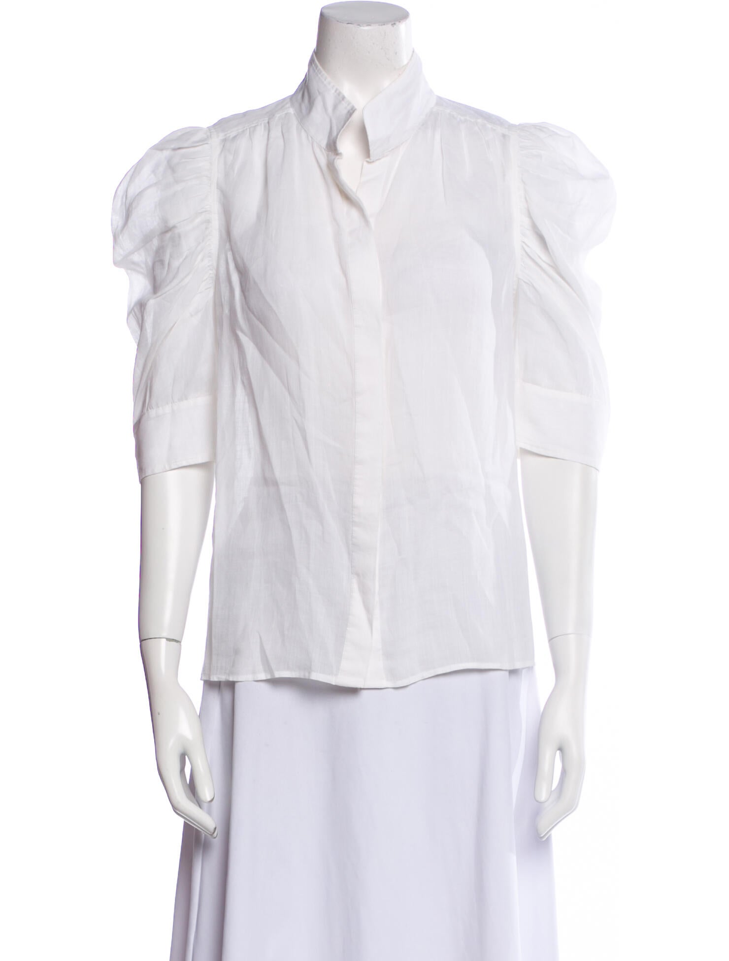 FRAME Three-Quarter Sleeve Button-Up Top