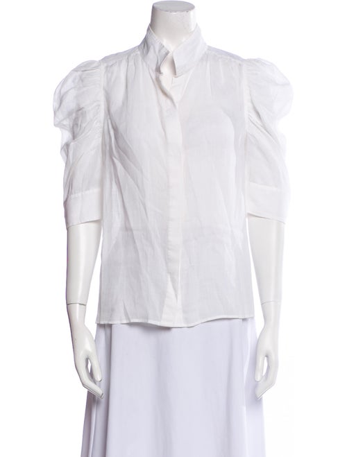 FRAME Three-Quarter Sleeve Button-Up Top