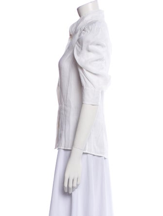 FRAME Three-Quarter Sleeve Button-Up Top