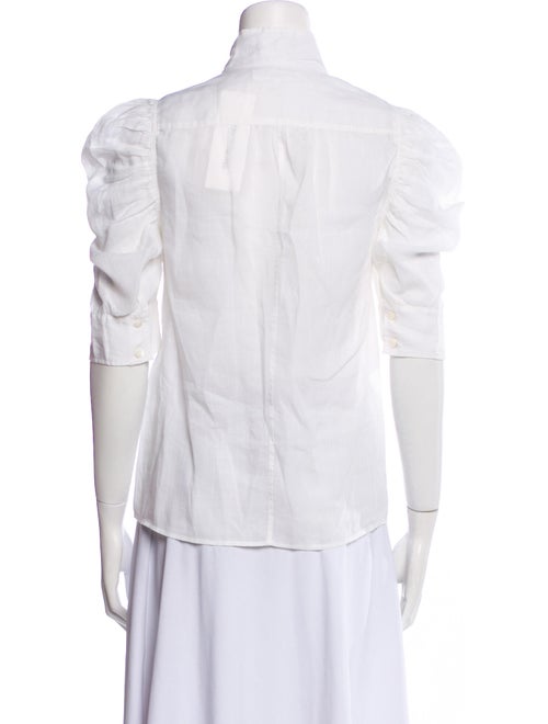 FRAME Three-Quarter Sleeve Button-Up Top