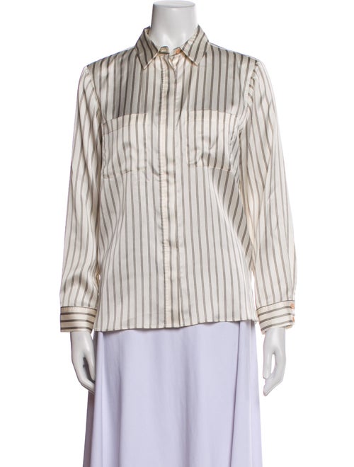 FRAME Striped Long Sleeve Button-Up Top