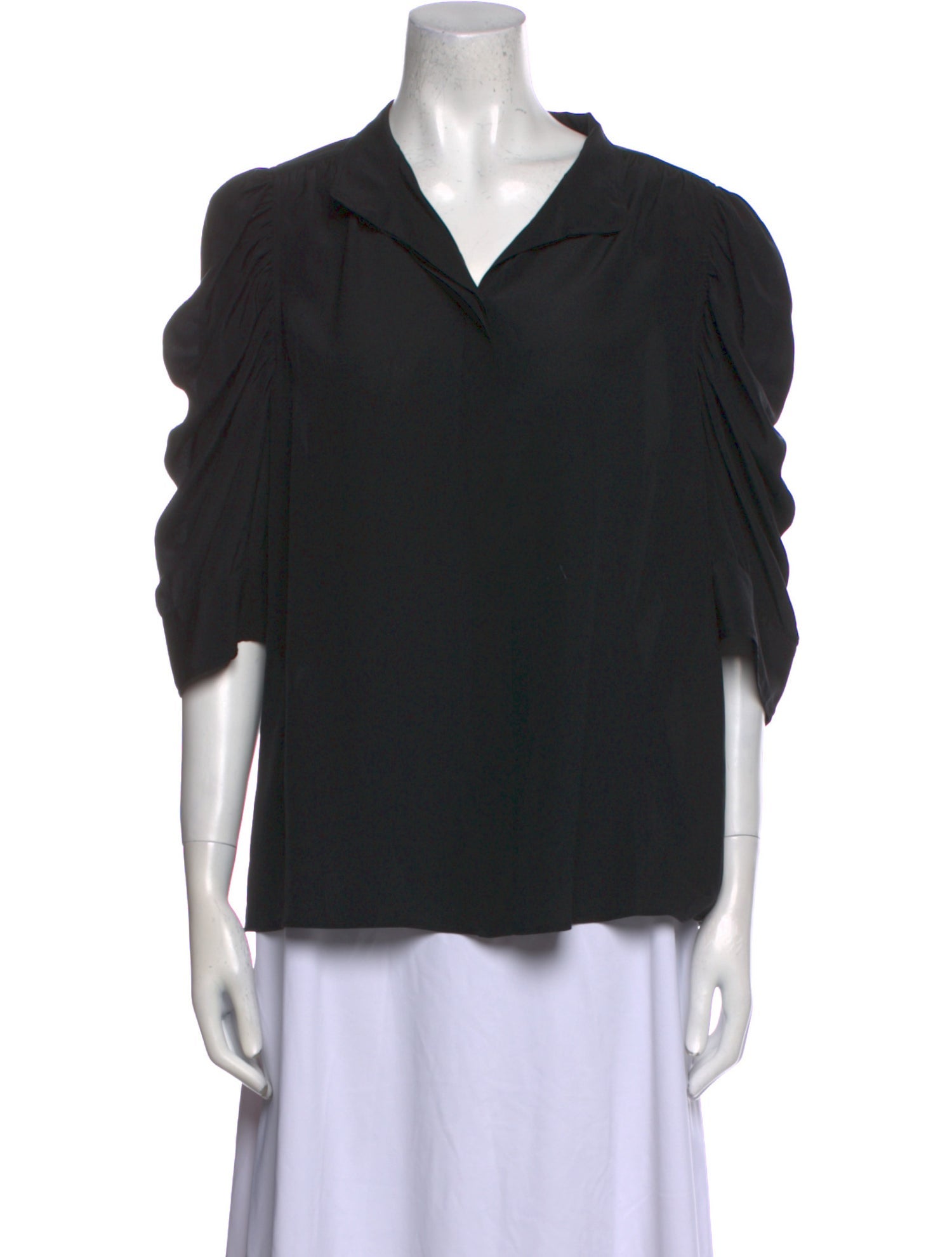 FRAME Silk V-Neck Blouse