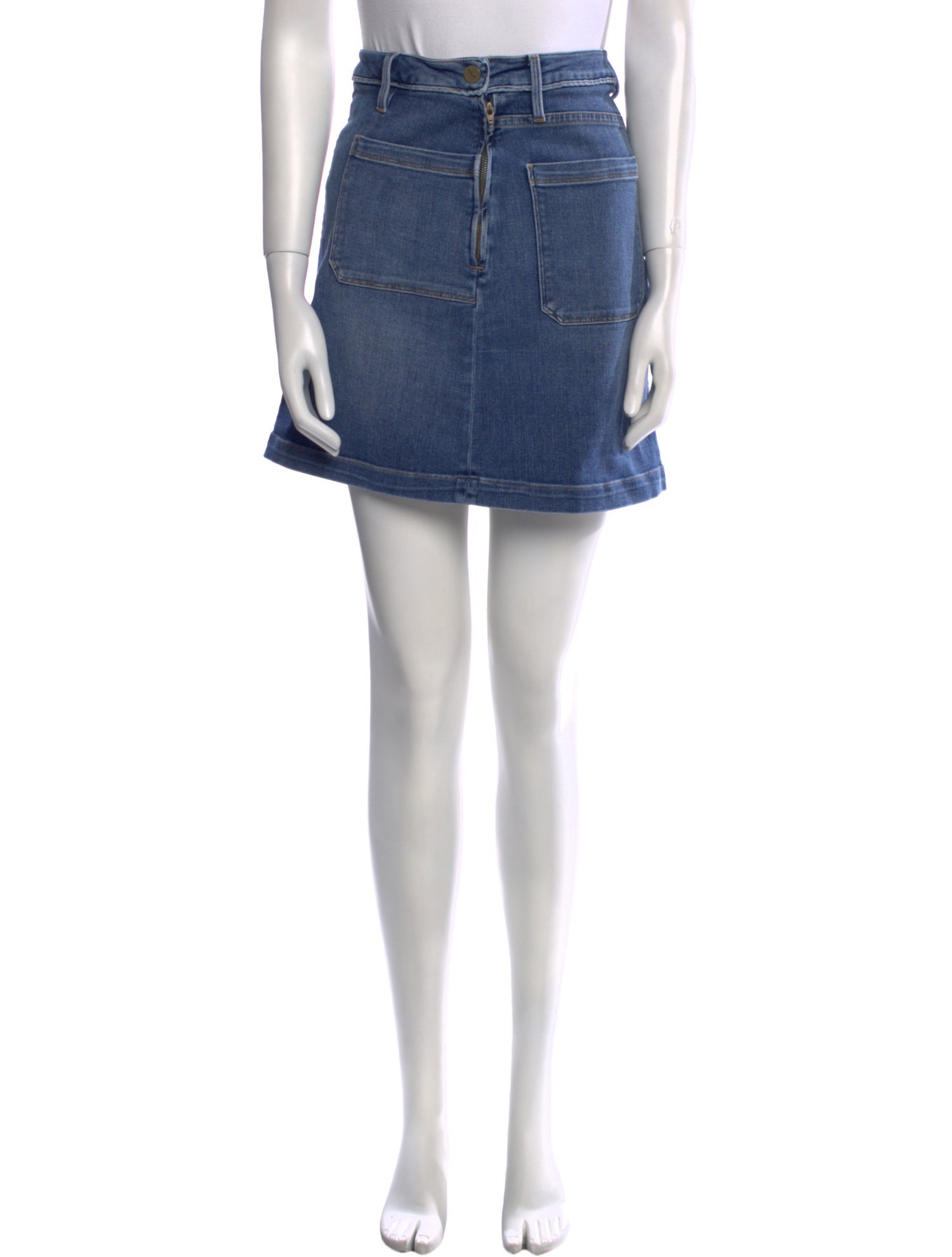 FRAME Distressed Accents Mini Skirt