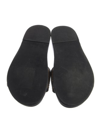 FRAME Embossed Leather Animal Print Slides