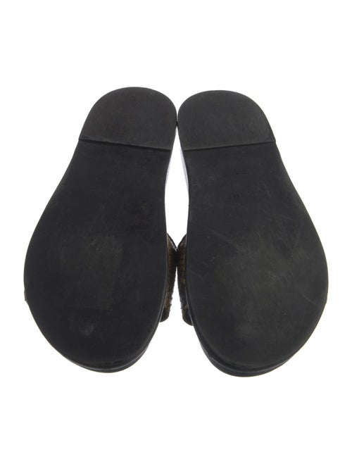 FRAME Embossed Leather Animal Print Slides