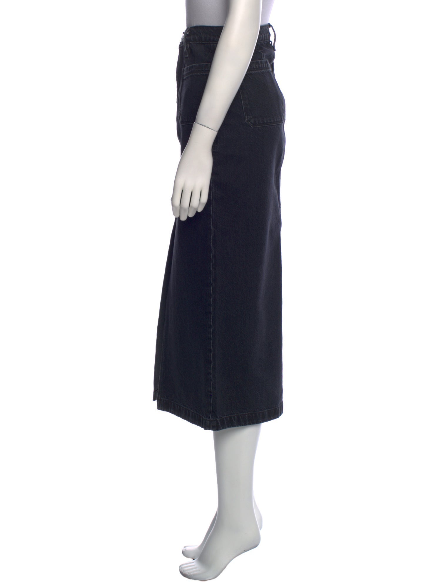 FRAME Raw-Edge Trim Midi Length Skirt