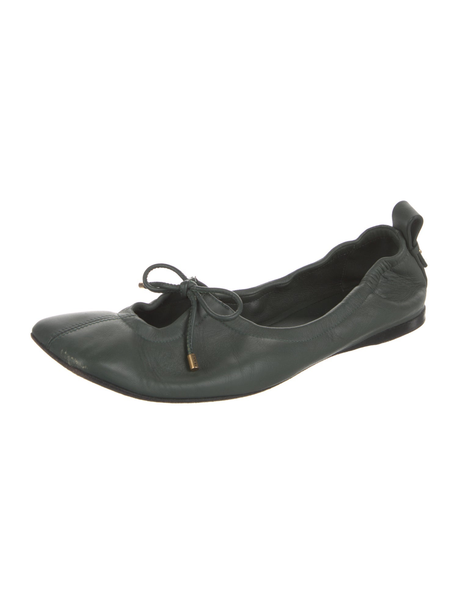 FRAME Leather Bow Accents Ballet Flats