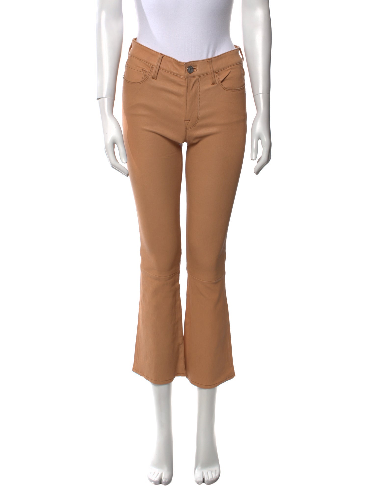 FRAME Leather Straight Leg Pants