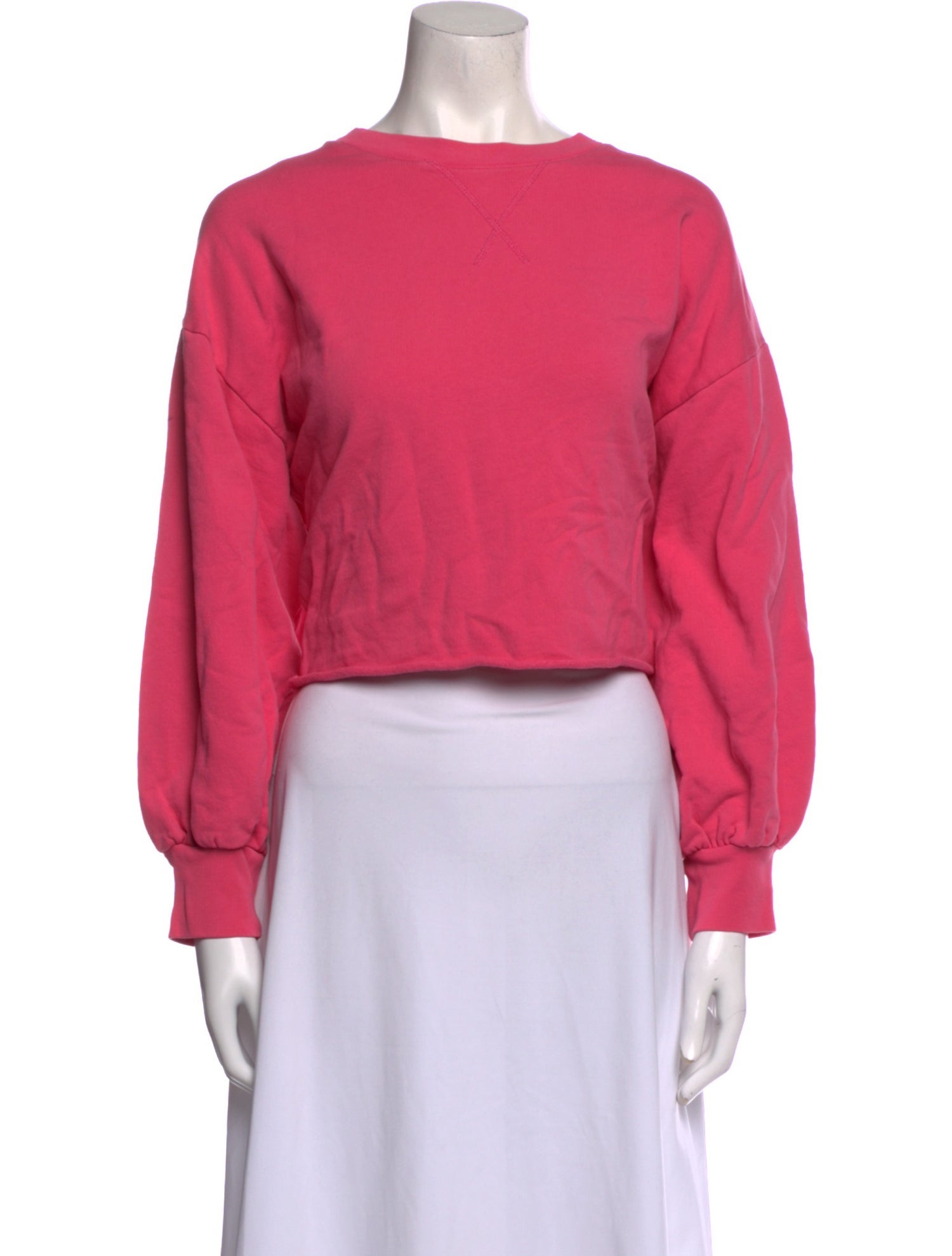 FRAME Bateau Neckline Long Sleeve Crop Top