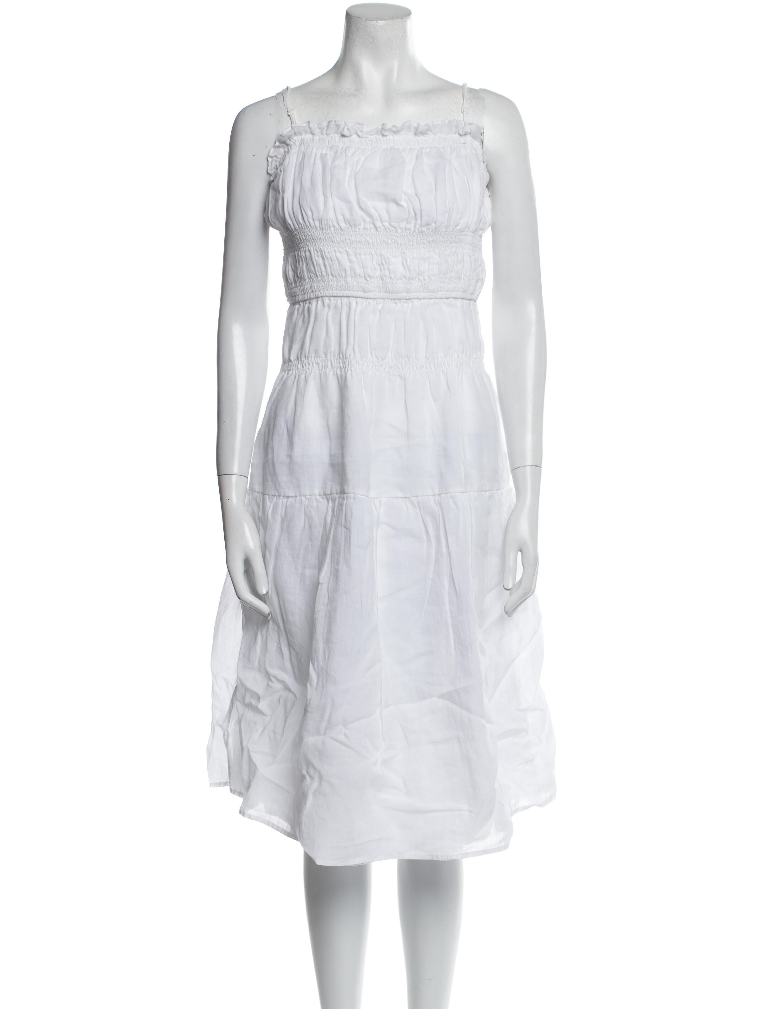 FRAME Square Neckline Midi Length Dress