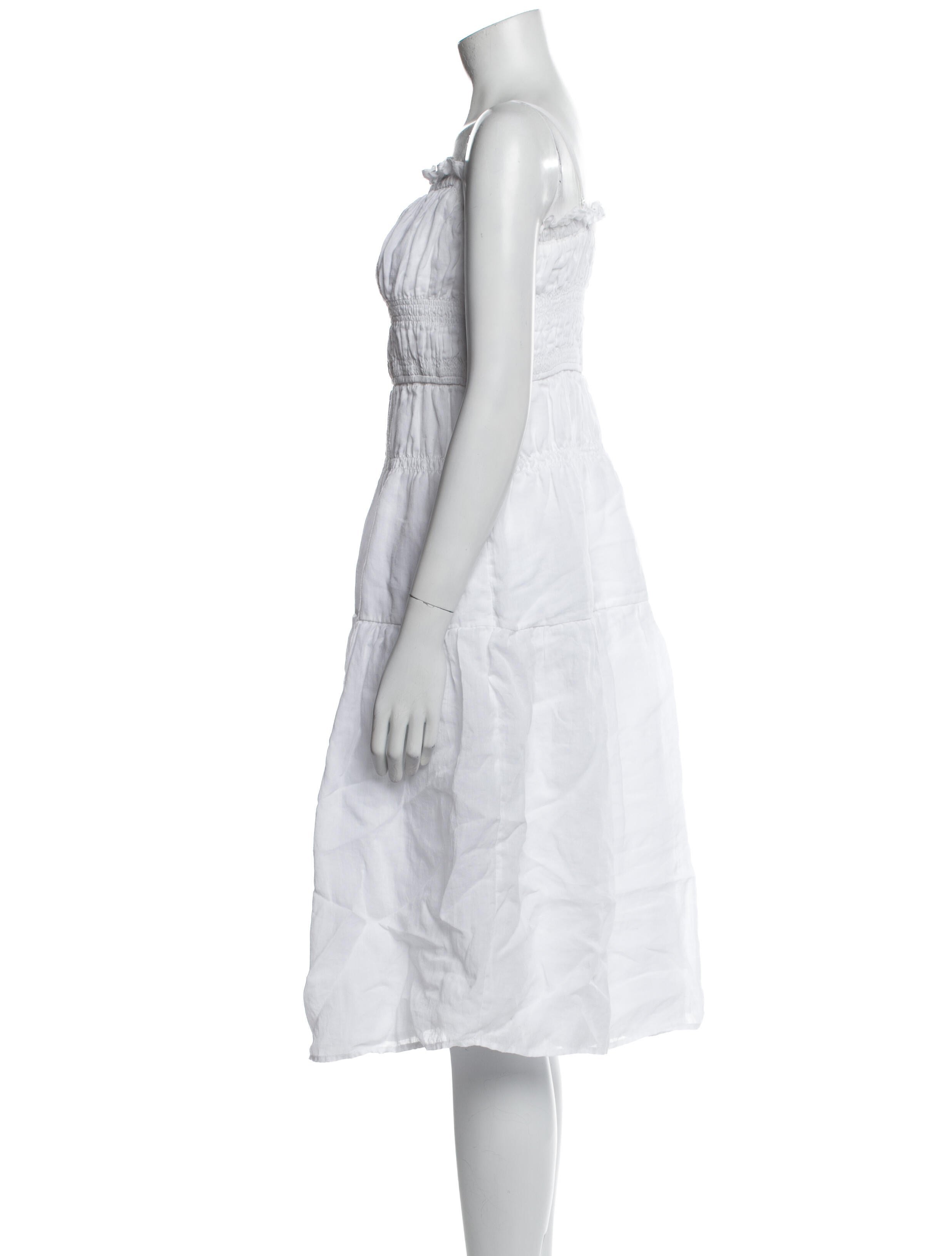 FRAME Square Neckline Midi Length Dress