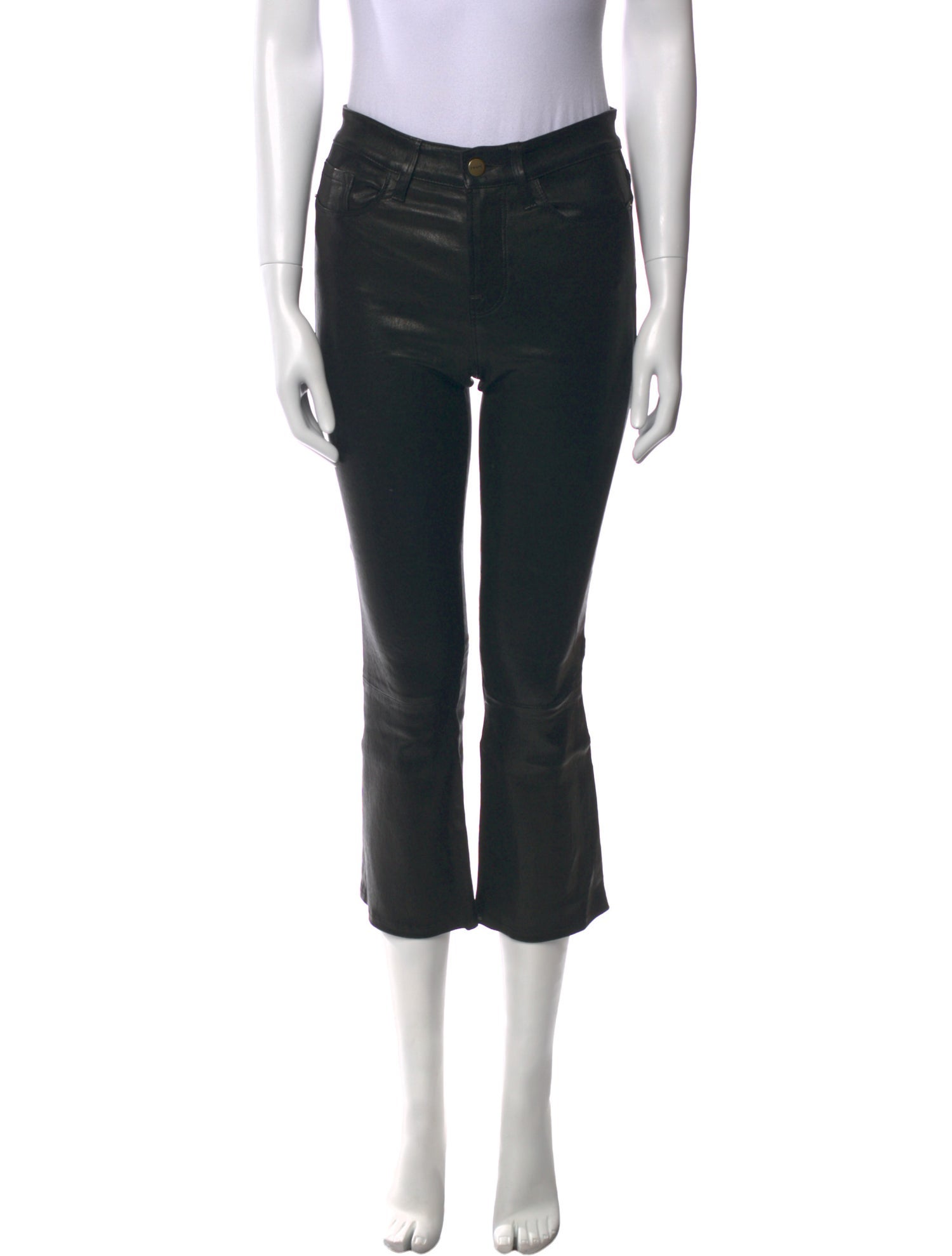 FRAME Leather Straight Leg Pants