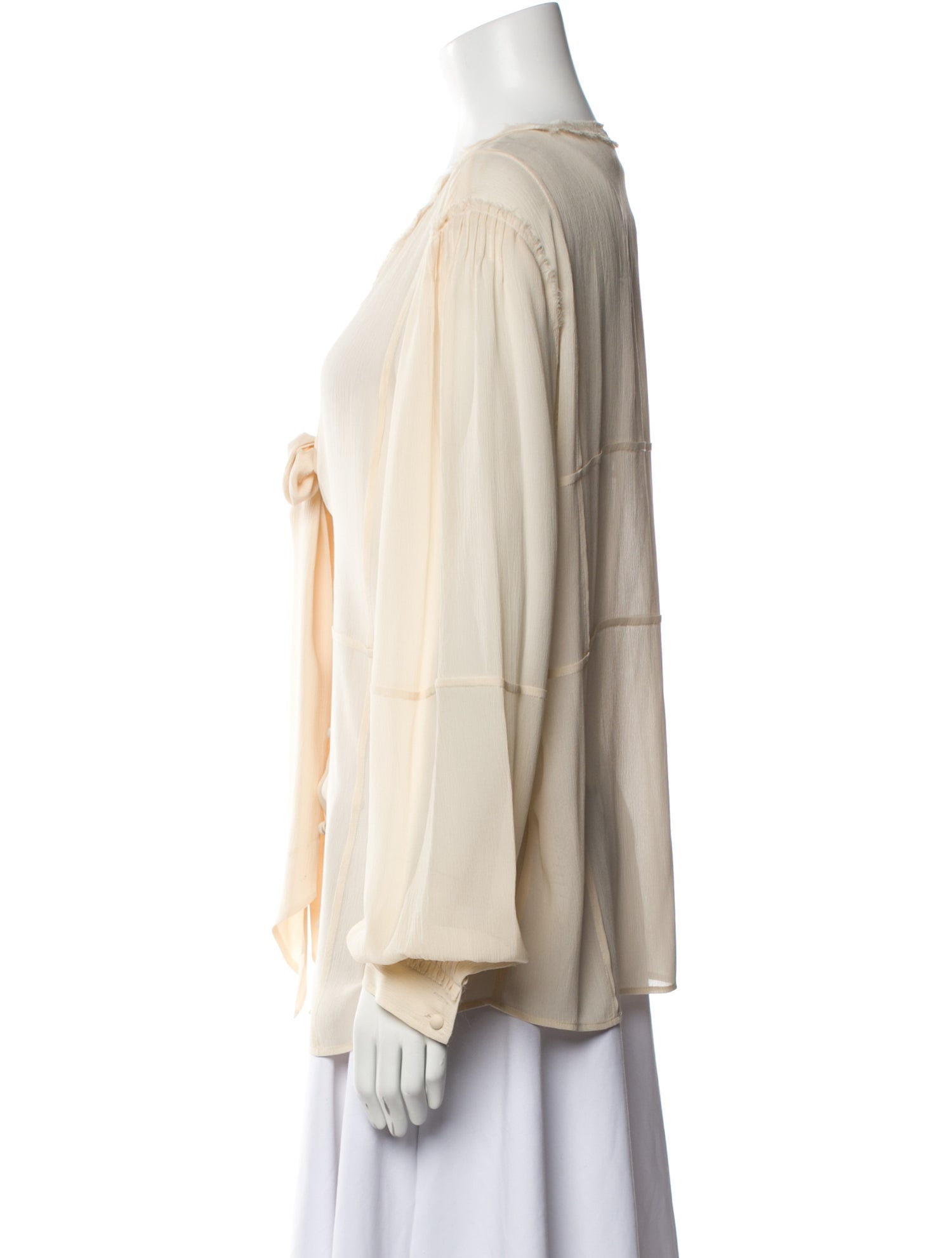 FRAME Silk V-Neck Blouse