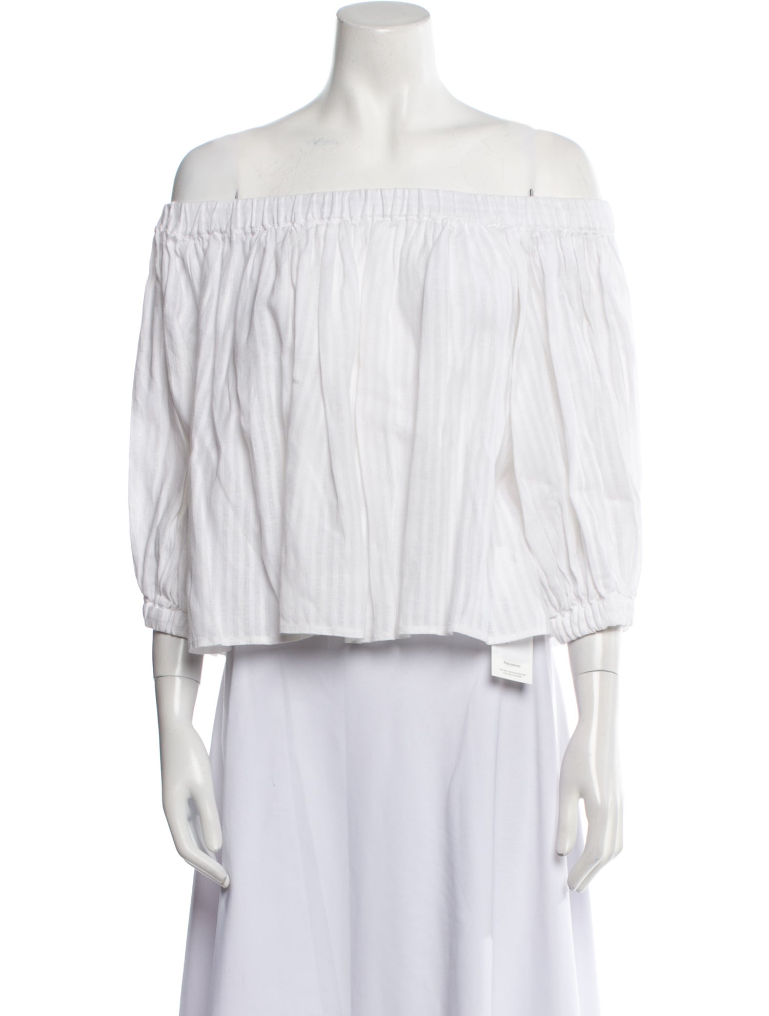 FRAME Linen Striped Crop Top