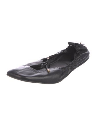FRAME Leather Bow Accents Ballet Flats