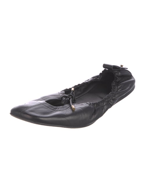 FRAME Leather Bow Accents Ballet Flats