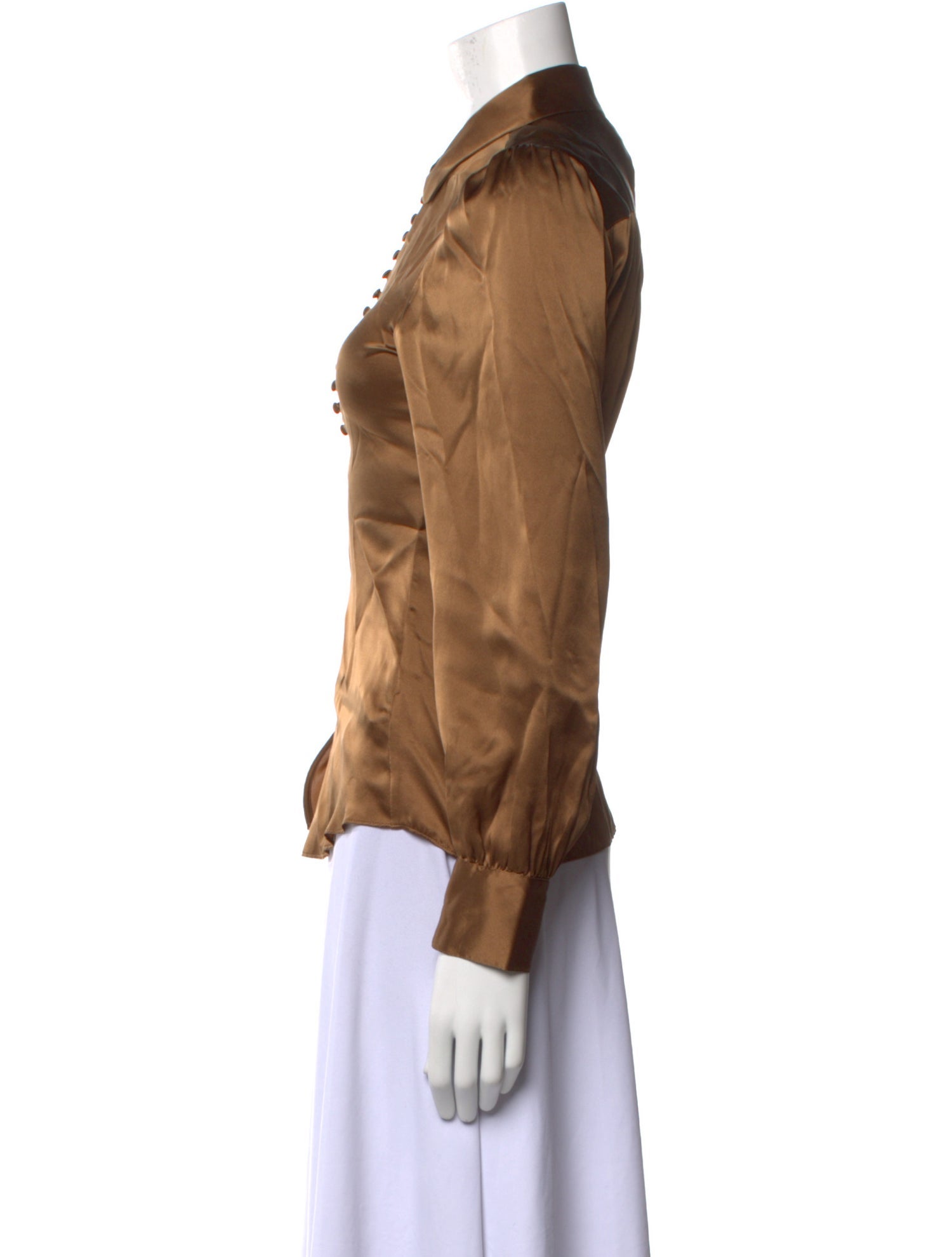 FRAME Silk Long Sleeve Button-Up Top w/ Tags